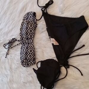 Op black three pieces bikini set size S